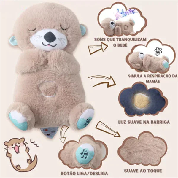 Interactive Plush Toy with Light and Music - Blue Otter