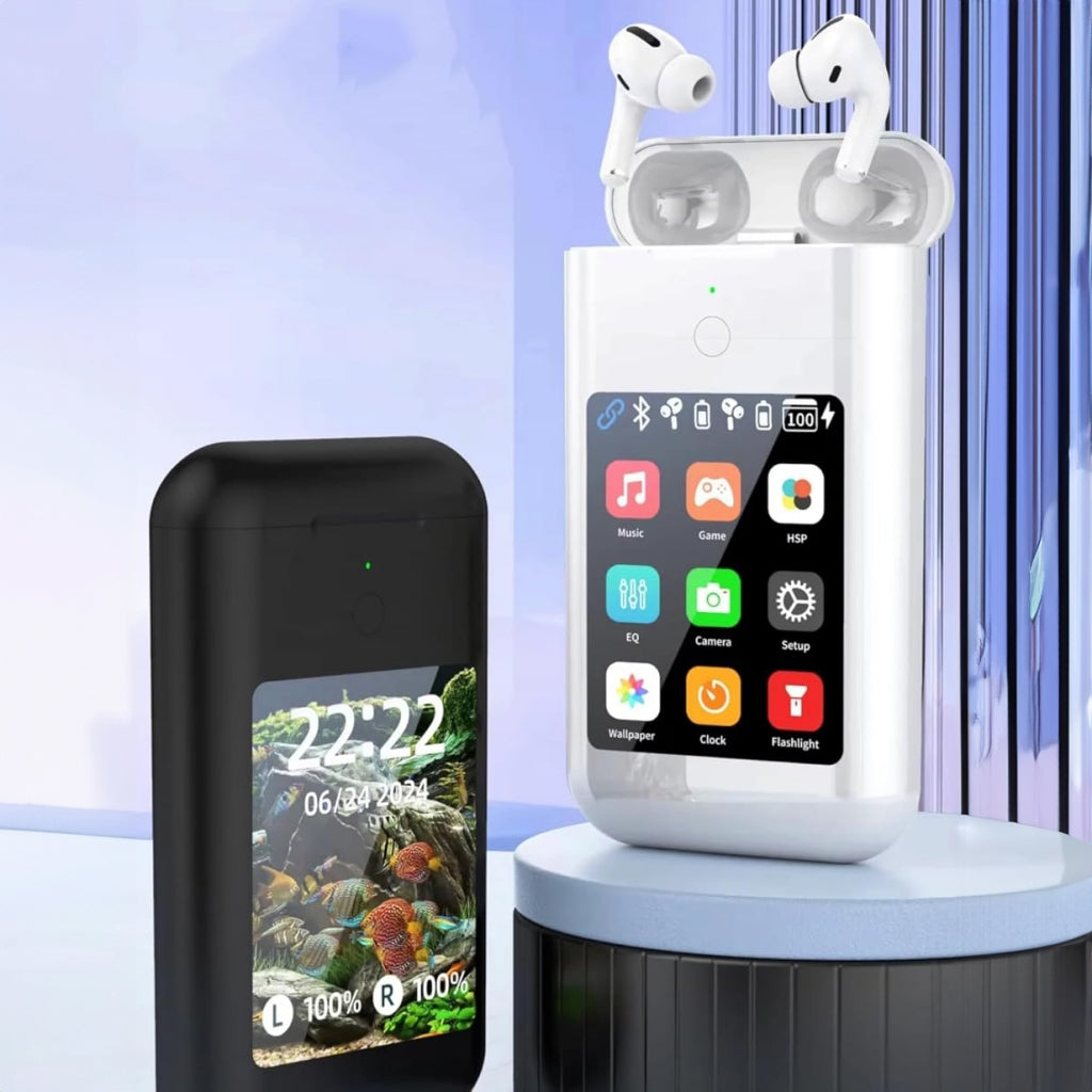 ONLIKE Bluetooth Headphones with Touch Screen and Powerbank - BLACK