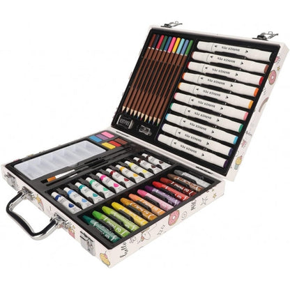 Complete Children's Art Kit with Pencils, Watercolors, and Brushes