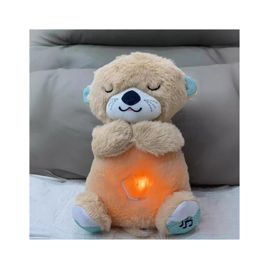 Interactive Plush Toy with Light and Music - Brown Otter