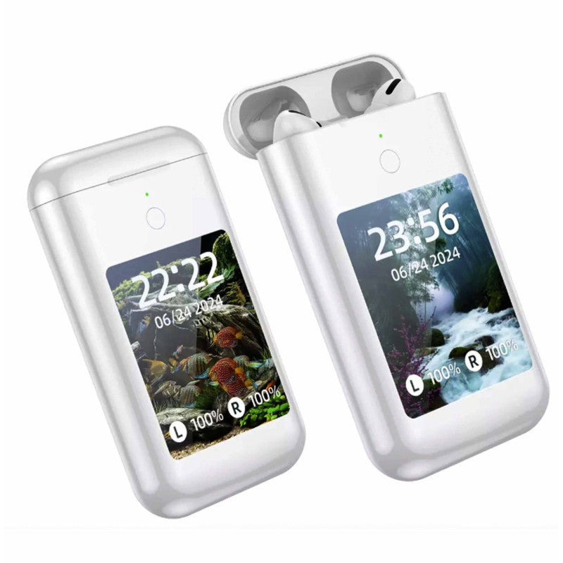 Bluetooth Headphones with Touch Screen and Powerbank ONLIKE - WHITE