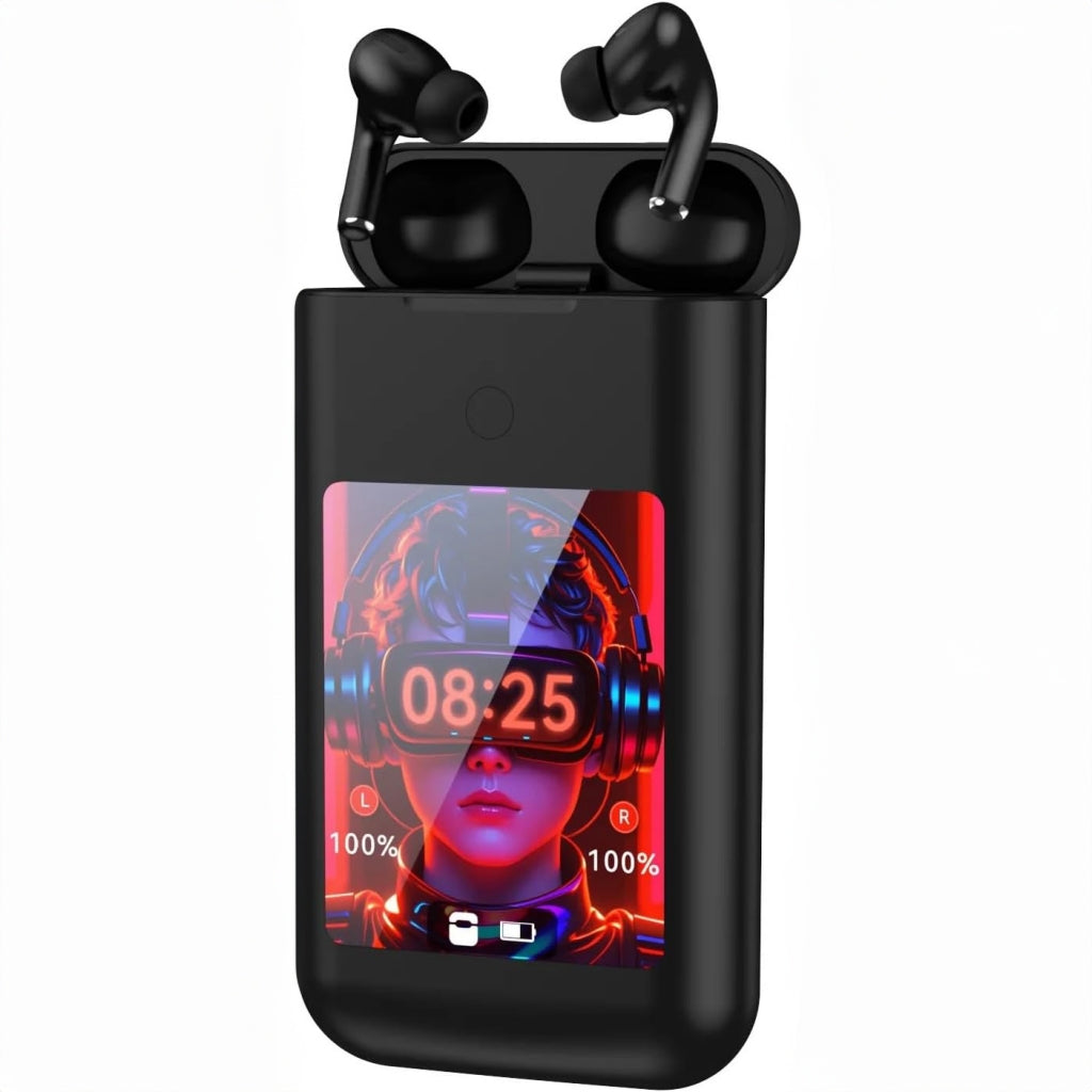 Bluetooth Headphones with Touch Screen and Powerbank ONLIKE - BLACK