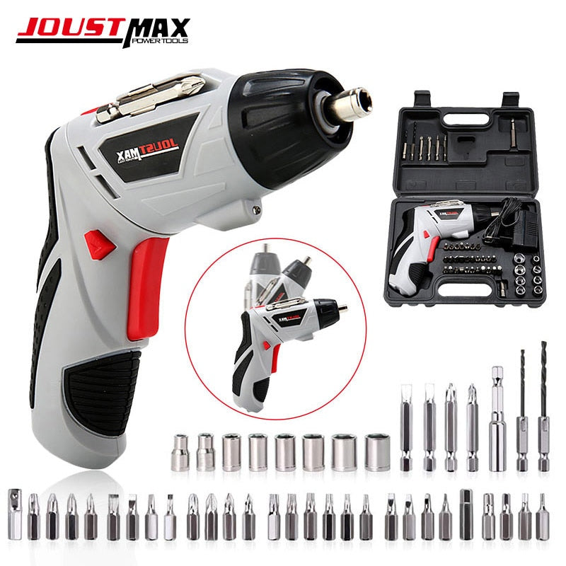 4.8V Mini Electric Screwdriver With LED Light Cordless Household Rechargeable Battery 45 Bits Multi-function Power Tools Dremel
