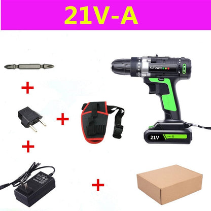XLTOWN 25V electric screwdriver rechargeable lithium battery electric screwdriver home cordless drill home power tools